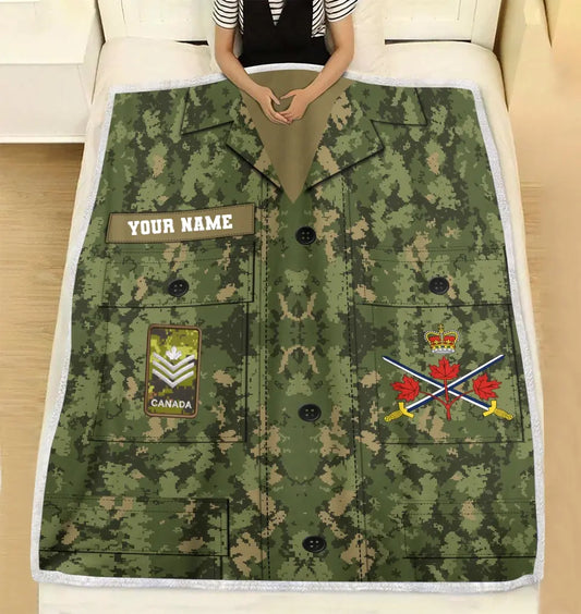 Personalized Canadian Soldier/ Veteran Camo With Name And Rank Fleece Blanket 3D Printed - 16932672