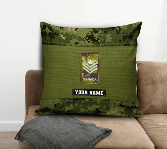 Personalized Canadian Soldier/ Veteran Camo With Name And Rank Pillow 3D Printed - 16915392