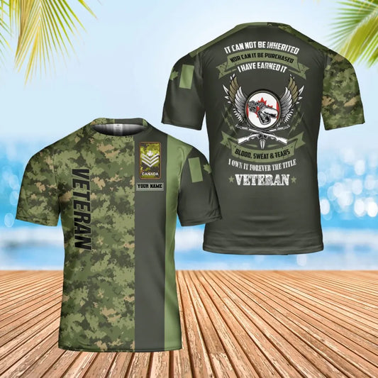 Personalized Canada Soldier/ Veteran Camo With Name And Rank T-Shirt 3D Printed - 16938720