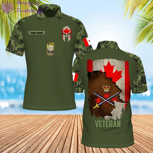 Personalized Canadian Solider/ Veteran Camo With Name And Rank POLO 3D Printed - 1685664001