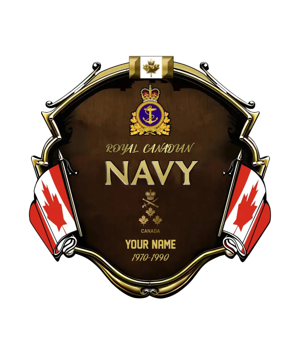 Personalized Rank Name And Year Canadian Soldier/Veterans Camo Cut Metal Sign - Gold Rank - 16950816