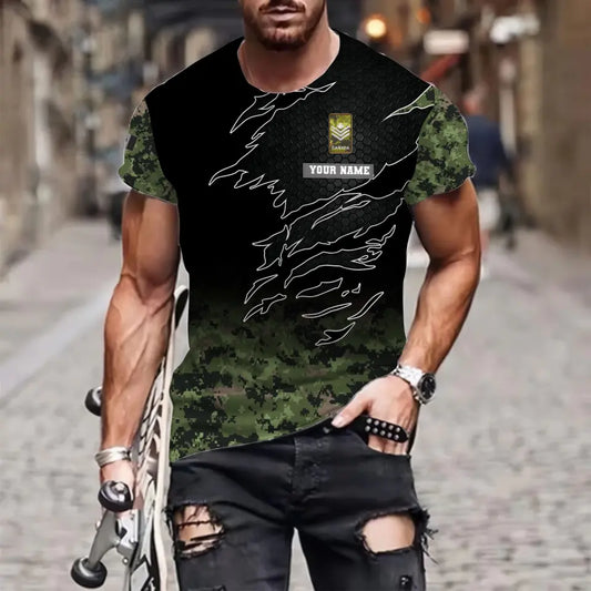 Personalized Canada Soldier/ Veteran Camo With Name And Rank T-shirt 3D Printed - 1696464006