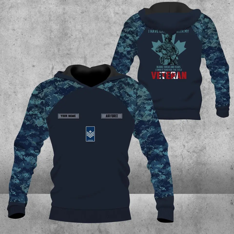 Personalized Canada Soldier/ Veteran Camo With Name And Rank Hoodie 3D Printed - 16970688