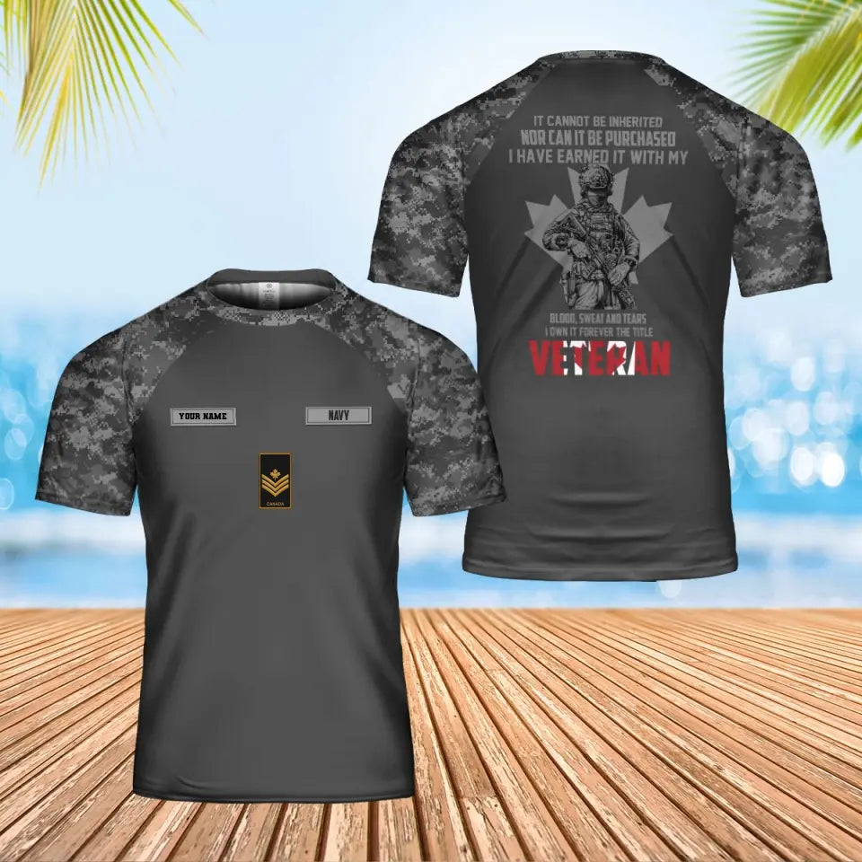 Personalized Canada Soldier/ Veteran Camo With Name And Rank T-shirt 3D Printed - 16970688