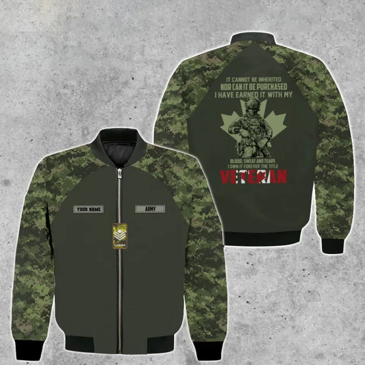 Personalized Canadian Soldier/ Veteran Camo With Name And Rank Bomber Jacket 3D Printed - 16970688