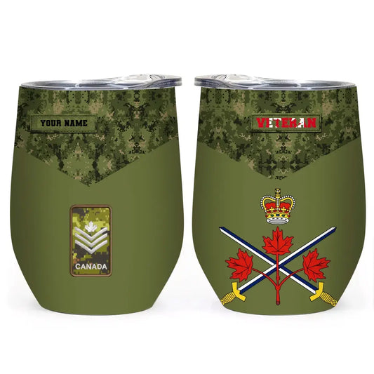 Personalized Canadian Veteran/ Soldier With Rank And Name Camo Tumbler All Over Printed - 16970688