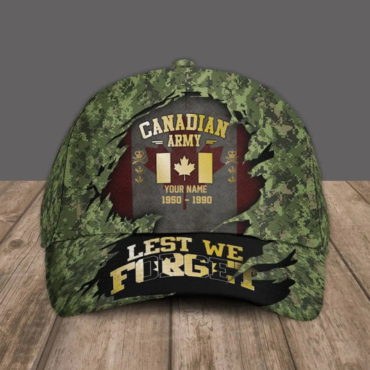 Personalized Rank And Name Canadian Soldier/Veterans Camo Baseball Cap Grumpy Veteran - 16970688