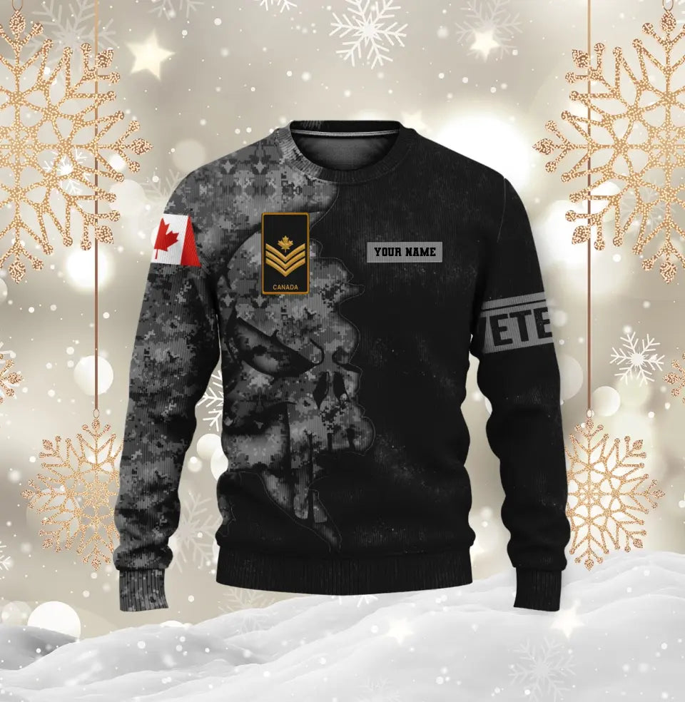 Personalized Canada Soldier/ Veteran Camo With Name And Rank Hoodie 3D Printed - 1699574401