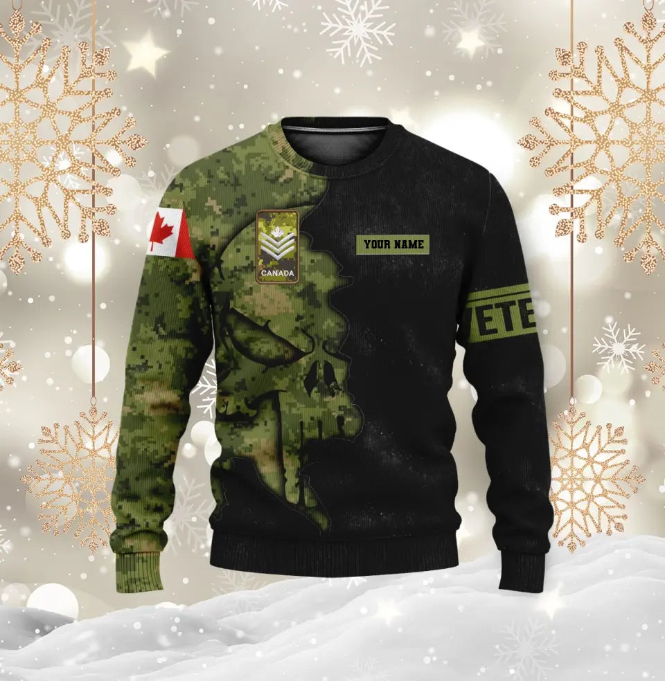 Personalized Canada Soldier/ Veteran Camo With Name And Rank Hoodie 3D Printed - 1699574401