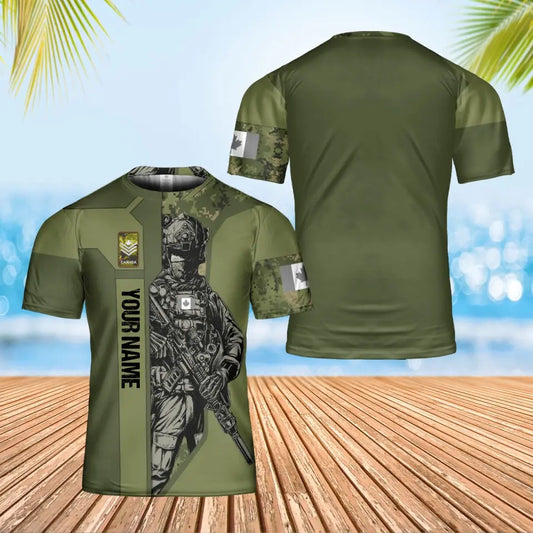 Personalized Canada Soldier/ Veteran Camo With Name And Rank T-shirt 3D Printed - 16950816