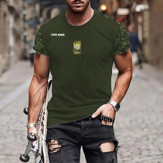 Personalized Canada Soldier/ Veteran Camo With Name And Rank T-shirt 3D Printed - 1696464007