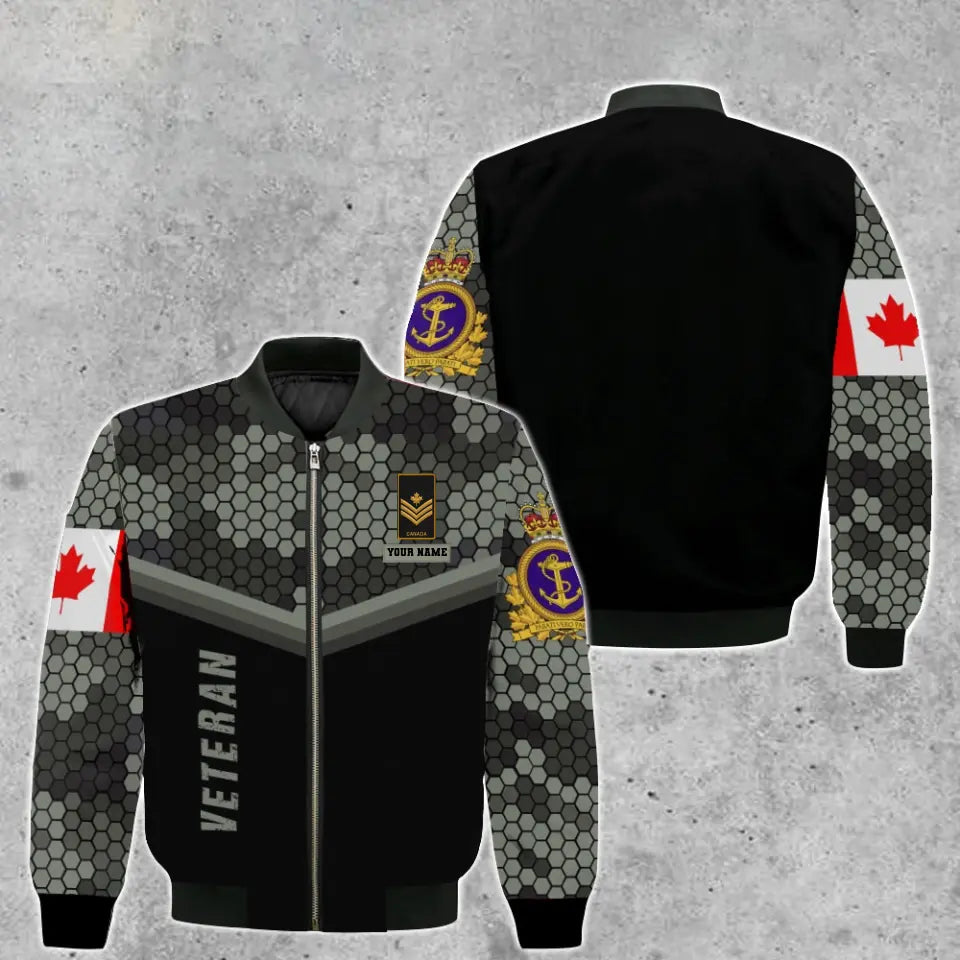 Personalized Canada Soldier/ Veteran Camo With Name And Rank Bomber Jacket 3D Printed - 1697760004