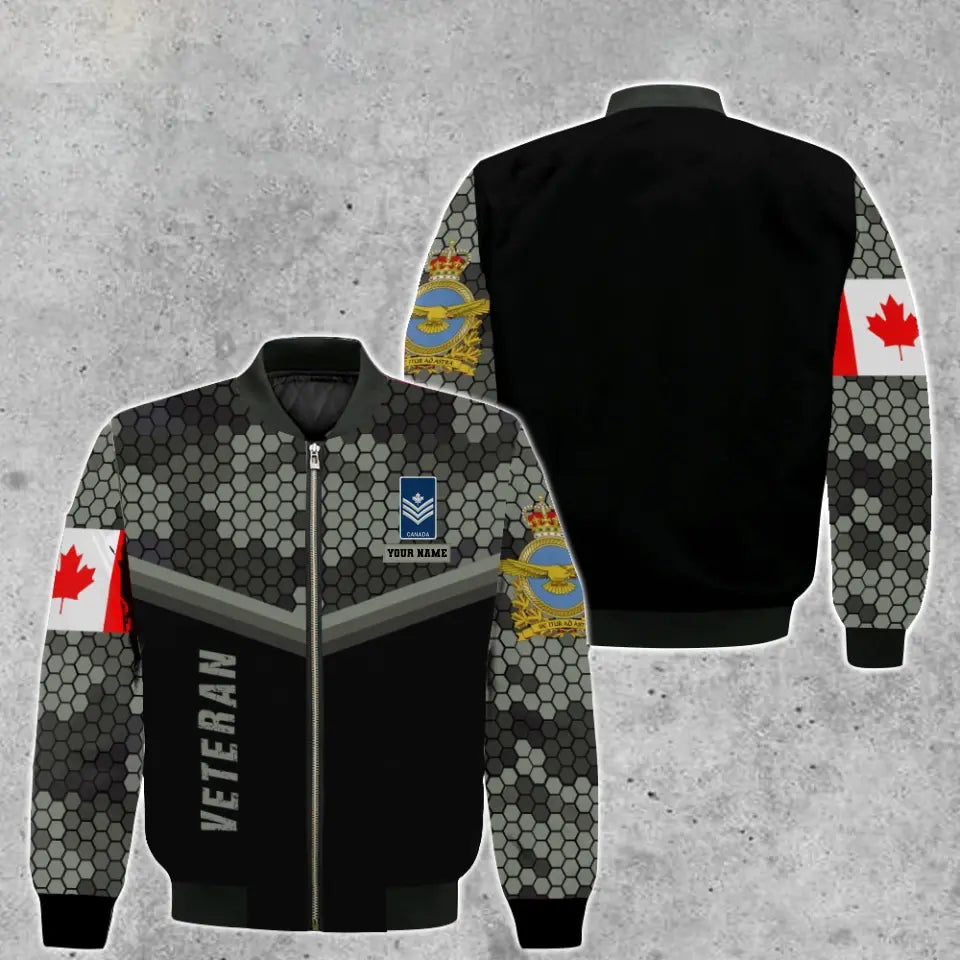 Personalized Canada Soldier/ Veteran Camo With Name And Rank Bomber Jacket 3D Printed - 1697760004