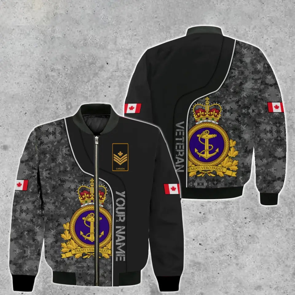 Personalized Canada Soldier/ Veteran Camo With Name And Rank Bomber Jacket 3D Printed - 1697760003