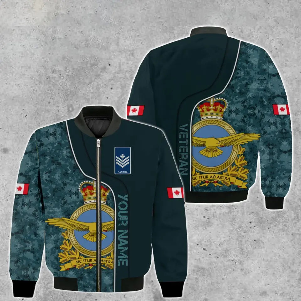 Personalized Canada Soldier/ Veteran Camo With Name And Rank Bomber Jacket 3D Printed - 1697760003