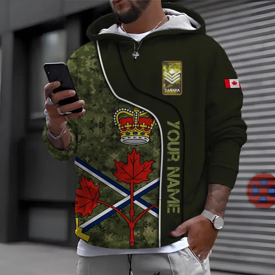 Personalized Canada Soldier/ Veteran Camo With Name And Rank Bomber Jacket 3D Printed - 1697760003