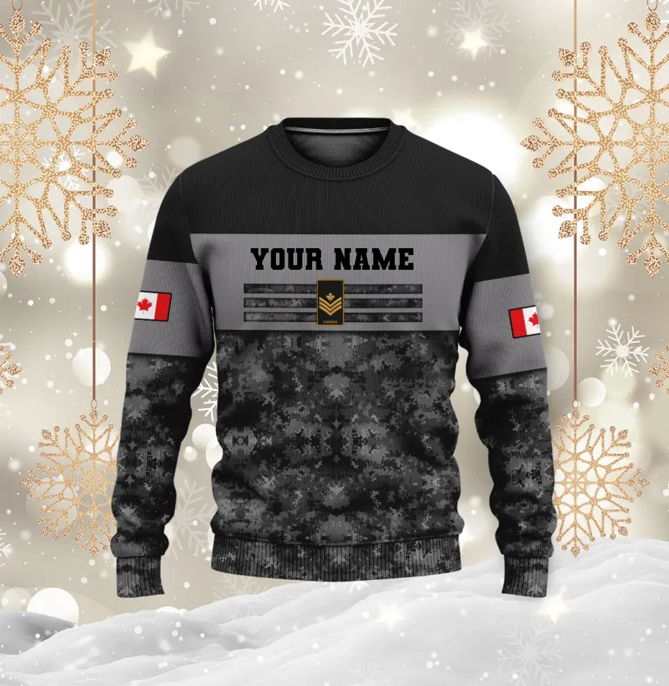 Personalized Canadian Soldier/ Veteran Camo With Name And Rank T-shirt 3D Printed - 17019936