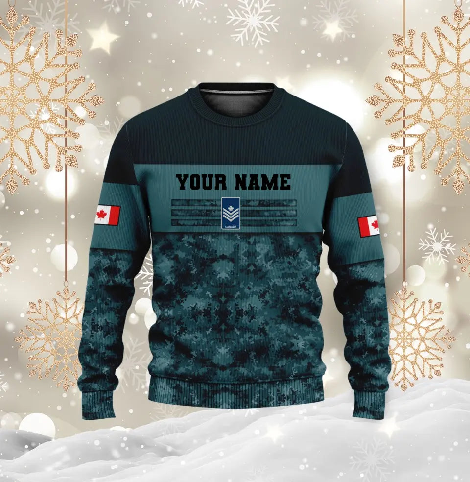 Personalized Canadian Soldier/ Veteran Camo With Name And Rank T-shirt 3D Printed - 17019936