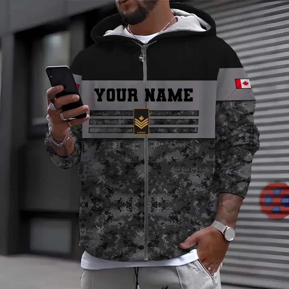 Personalized Canadian Soldier/ Veteran Camo With Name And Rank T-shirt 3D Printed - 17019936