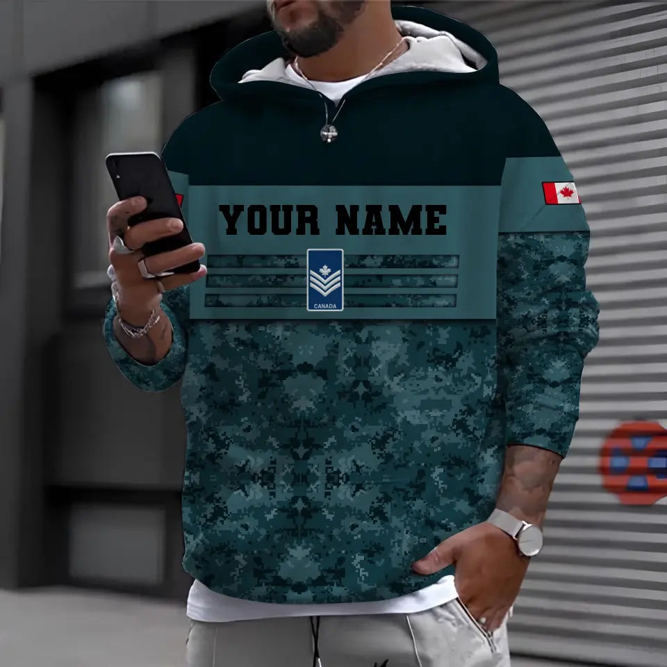 Personalized Canadian Soldier/ Veteran Camo With Name And Rank T-shirt 3D Printed - 17019936