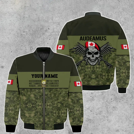 Personalized Canadian Soldier/ Veteran Camo With Name And Rank Bomber Jacket Printed - 17022528