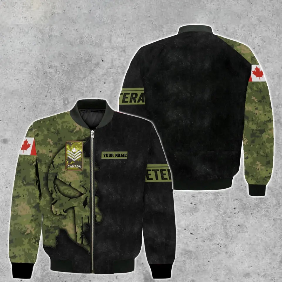 Personalized Canada Soldier/ Veteran Camo With Name And Rank Bomber Jacket 3D Printed - 1697760001