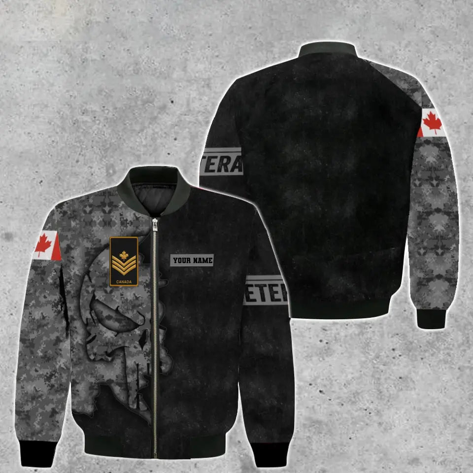 Personalized Canada Soldier/ Veteran Camo With Name And Rank Bomber Jacket 3D Printed - 1697760001