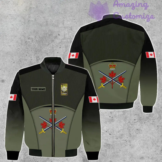 Personalized Canadian Soldier/ Veteran Camo With Name And Rank Bomber Jacket 3D Printed - 17029440