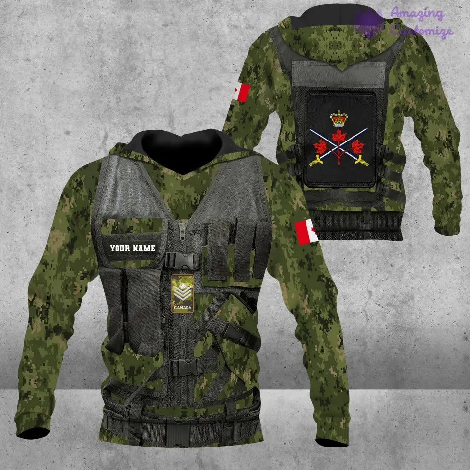 Personalized Canadian Soldier/ Veteran Camo With Name And Rank Bomber Jacket 3D Printed  - 17049312