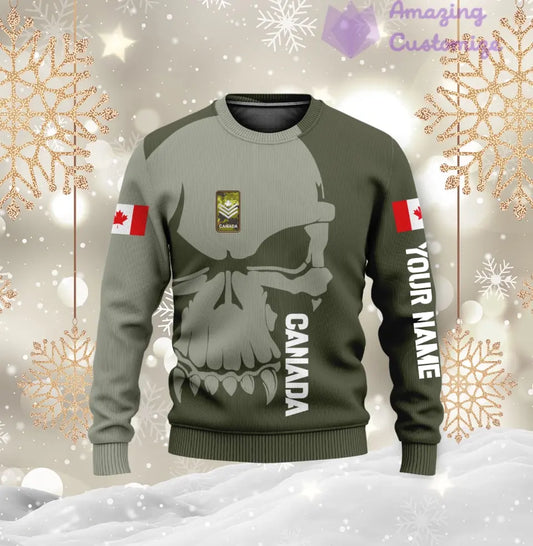 Personalized Canadian Soldier/ Veteran Camo With Name And Rank Ugly Sweater 3D Printed  - 17080416