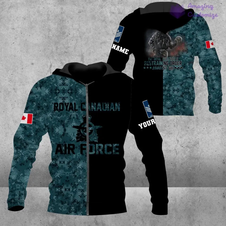 Personalized Canadian  Soldier/ Veteran Camo With Name And Rank Hoodie 3D Printed  - 17091648