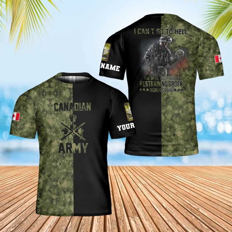 Personalized Canadian  Soldier/ Veteran Camo With Name And Rank Hoodie 3D Printed  - 17091648