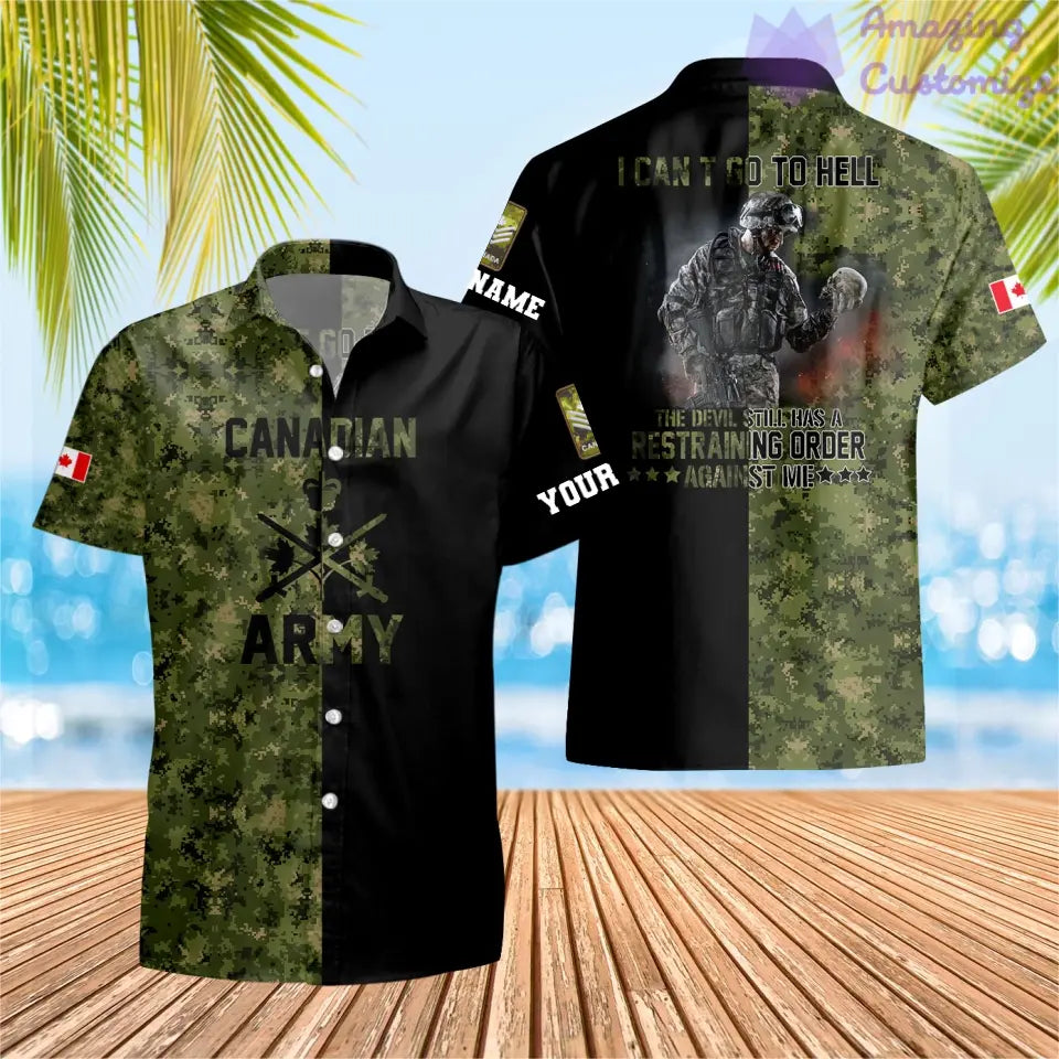 Personalized Canadian  Soldier/ Veteran Camo With Name And Rank Hoodie 3D Printed  - 17091648