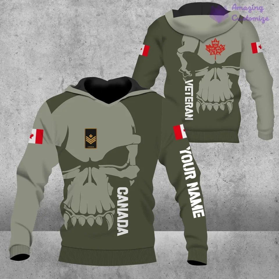 Personalized Canadian Soldier/ Veteran Camo With Name And Rank Hawaii Shirt 3D Printed  - 17080416