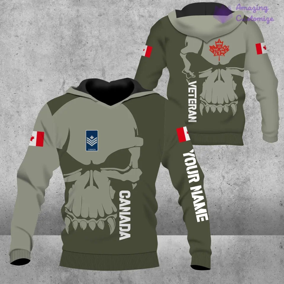 Personalized Canadian Soldier/ Veteran Camo With Name And Rank Hawaii Shirt 3D Printed  - 17080416