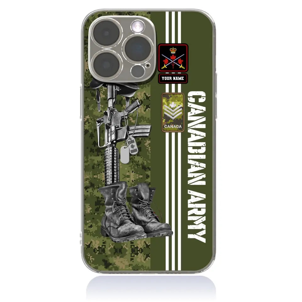 Personalized Canada Soldier/Veterans With Rank, Year And Name Phone Case Printed - 17092512