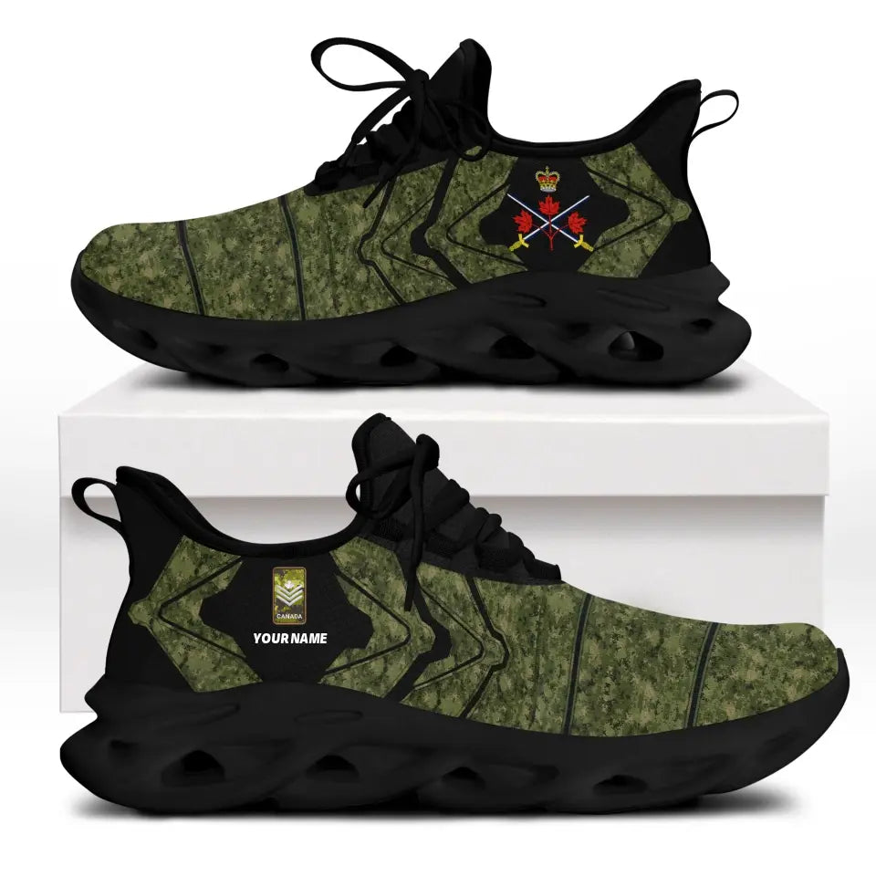 Personalized Canada Soldier/Veterans With Rank And Name Men Sneakers Printed - 17095104