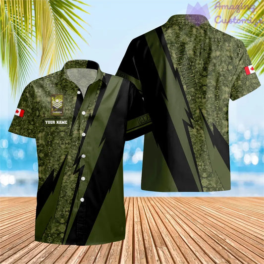 Personalized Canadian Soldier/ Veteran Camo With Name And Rank Hawaii Shirt 3D Printed  - 17095968