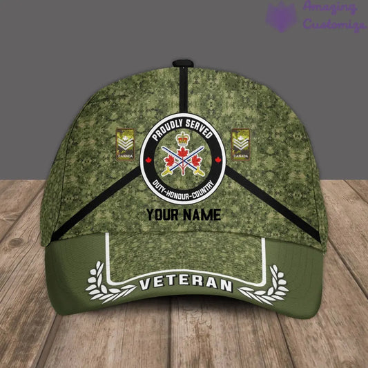 Personalized Rank And Name Canada Soldier/Veterans Camo Baseball Cap - 17121888