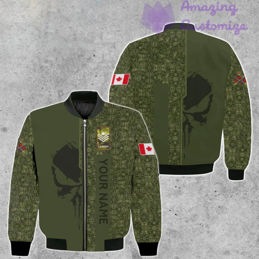 Personalized Canada Soldier/ Veteran Camo With Name And Rank Bomber Jacket 3D Printed  - 17152992