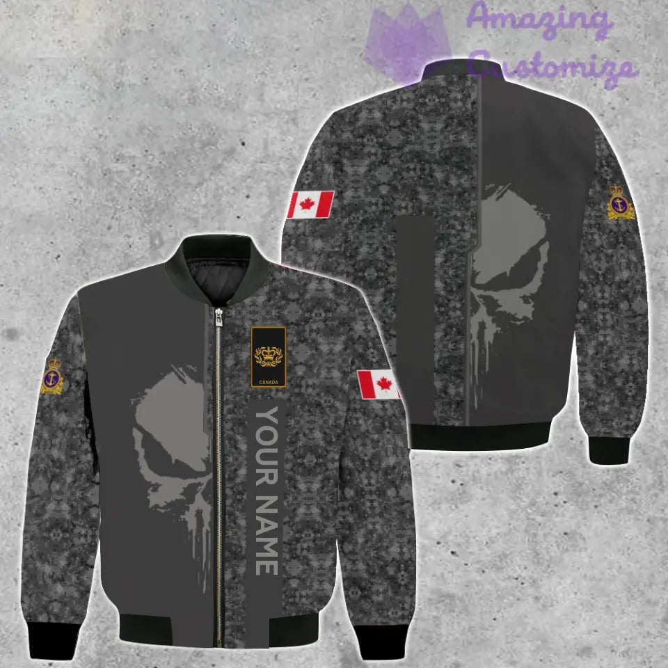 Personalized Canada Soldier/ Veteran Camo With Name And Rank Bomber Jacket 3D Printed  - 17152992