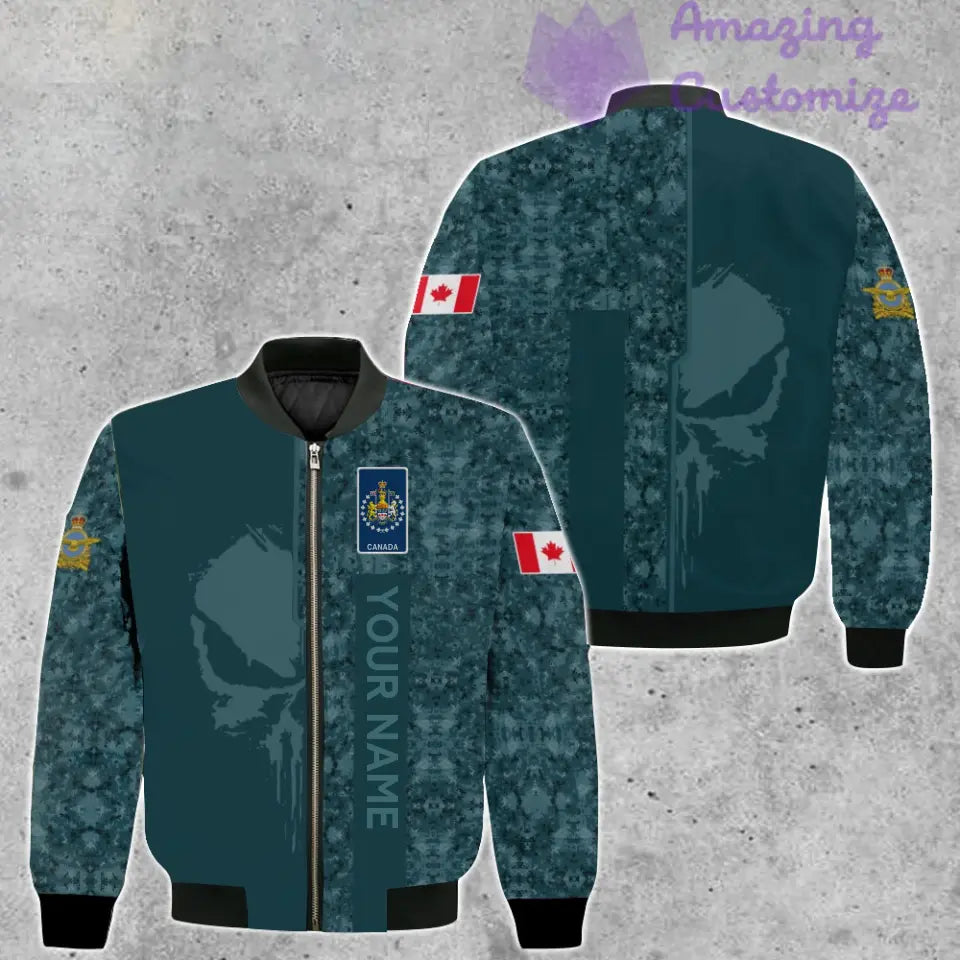 Personalized Canada Soldier/ Veteran Camo With Name And Rank Bomber Jacket 3D Printed  - 17152992