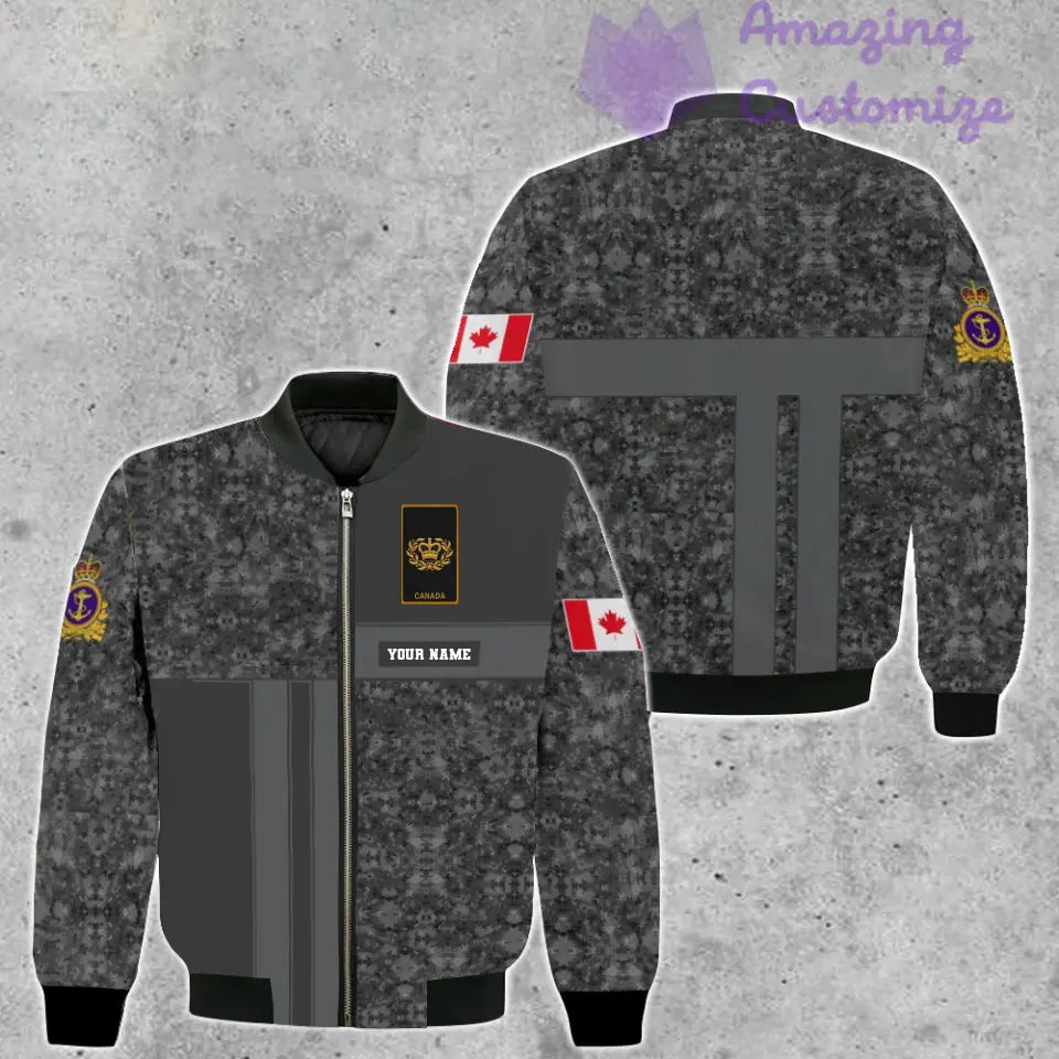 Personalized Canada Soldier/ Veteran Camo With Name And Rank Bomber Jacket 3D Printed  - 17150400