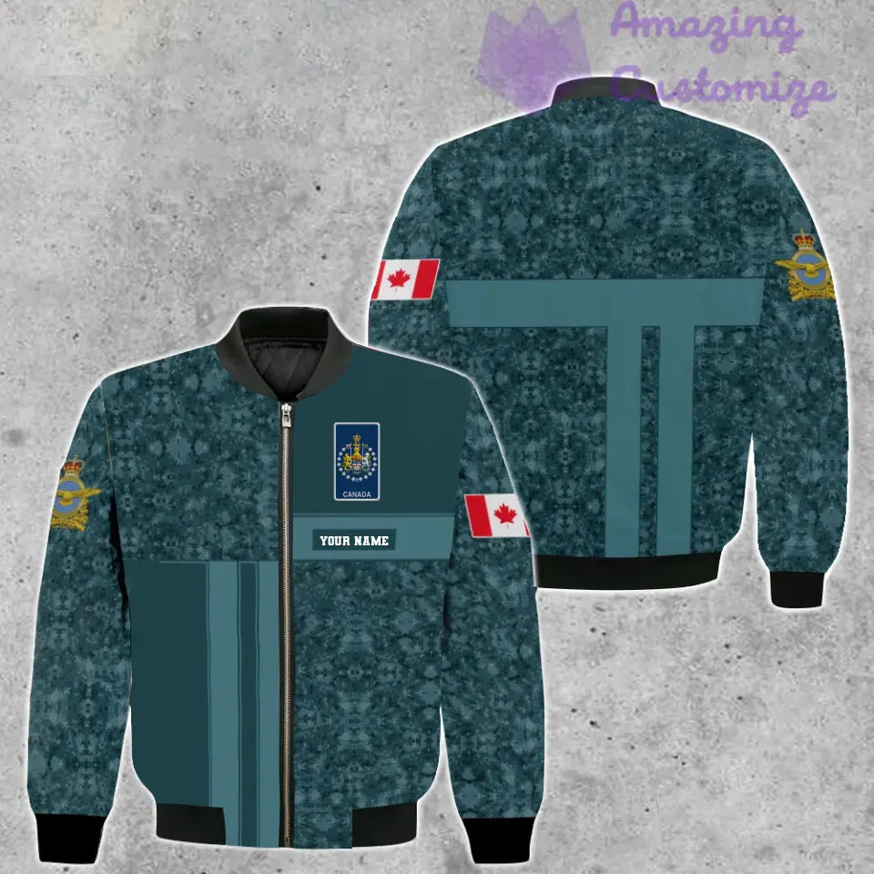 Personalized Canada Soldier/ Veteran Camo With Name And Rank Bomber Jacket 3D Printed  - 17150400