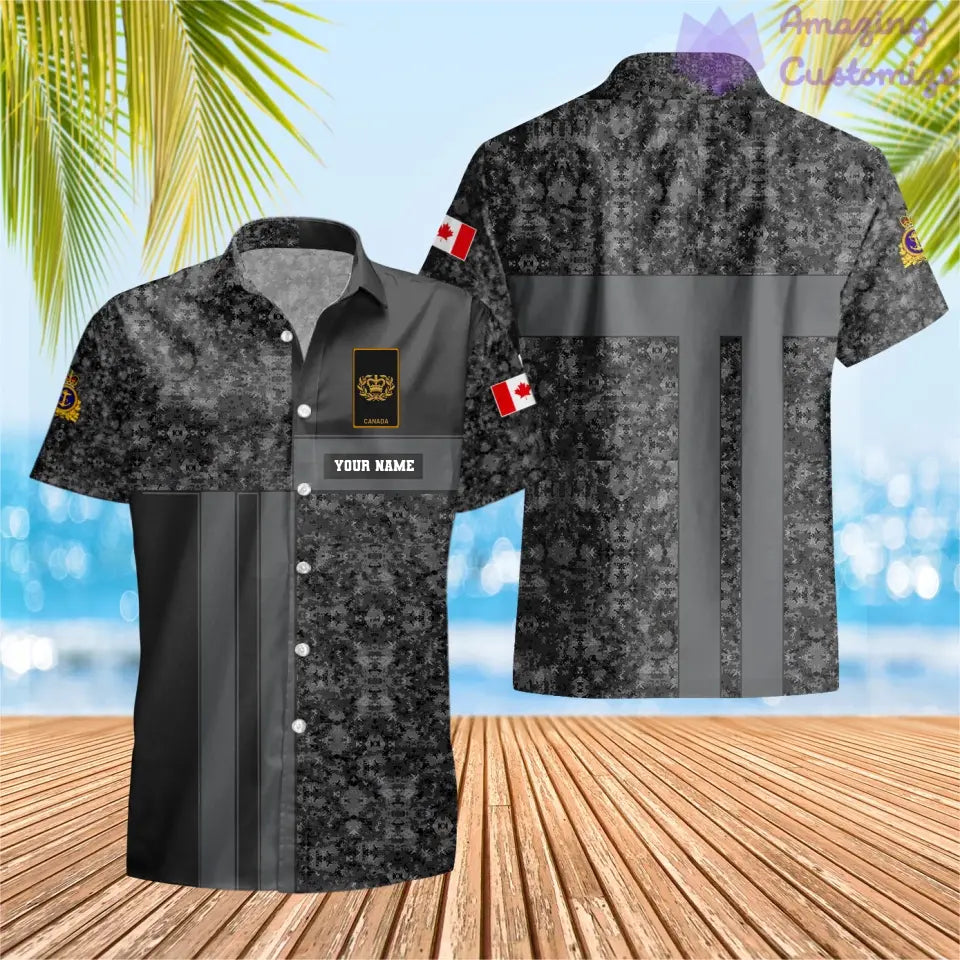 Personalized Canada Soldier/ Veteran Camo With Name And Rank Hawaii Printed  - 17150400