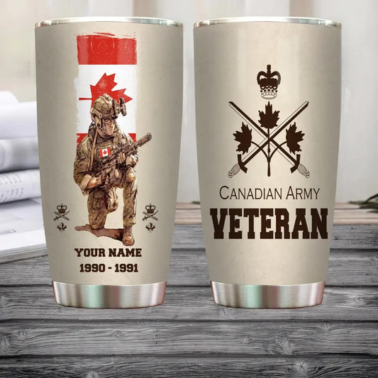 Personalized Canada Veteran/ Soldier With Rank, Year And Name Camo Tumbler - 17179776