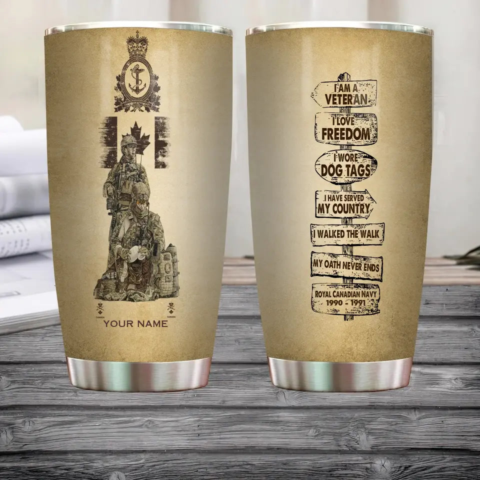 Personalized Canada Veteran/ Soldier With Rank, Year And Name Camo Tumbler - 17181504