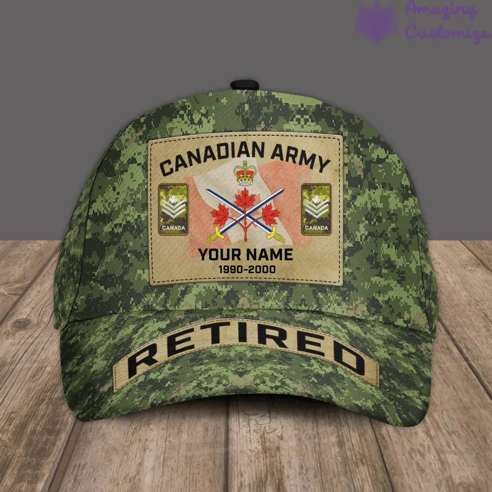 Personalized Rank, Year And Name Canada Soldier/Veterans Baseball Cap - 17202240