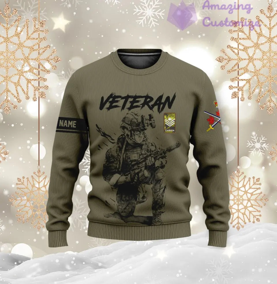 Personalized Canada Soldier/Veteran Camo with Name and Rank Hoodie All Over Printed - 1720569602