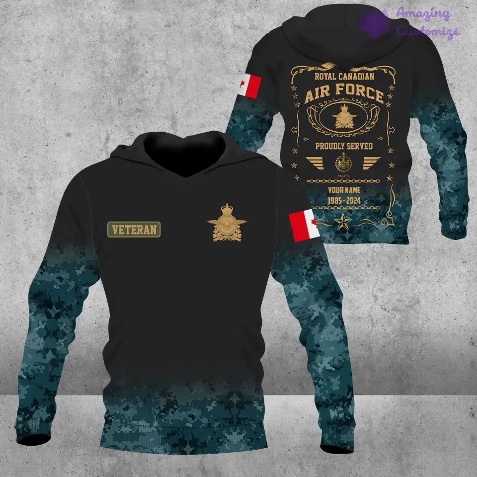 Personalized Canada Soldier/Veteran Camo with Name, Year and Rank Hoodie All Over Printed - 1721606402